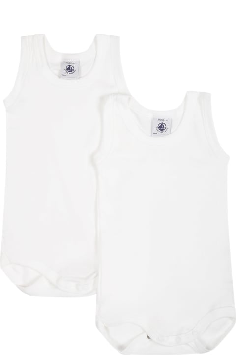 Bodysuits & Sets for Baby Girls Petit Bateau Set Of White Bodysuits For Baby Kids