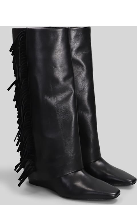 Simkhai Quinn Low Heels Boots In Black Leather