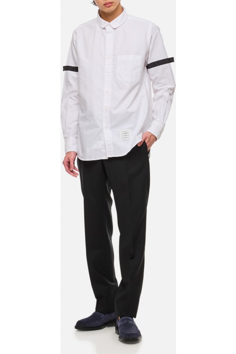 Thom Browne for Men Thom Browne Straight Fit Mini Round Collar Cotton Shirt