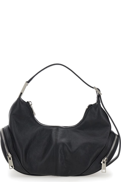 OSOI for Women OSOI 'cargo' Black Hobo Shoulder Bag With Adjustable Shoulder Strap In Leather Woman