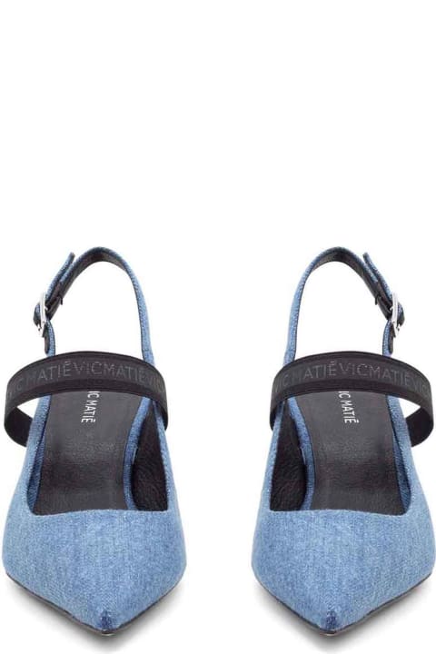 Vic Matié High-Heeled Shoes for Women Vic Matié Chanel Slash Pumps In Light Blue Denim