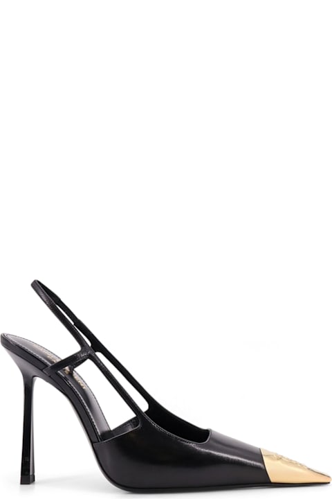 Saint Laurent Jeanne Leather Pumps With Metal Toe