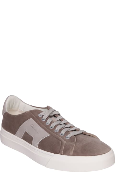 Santoni Sneakers for Men Santoni Double Buckle Grey Sneakers