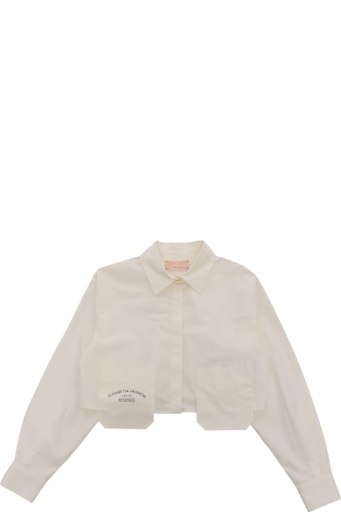 Sale for Kids Elisabetta Franchi La Mia Bambina White Cropped Shirt