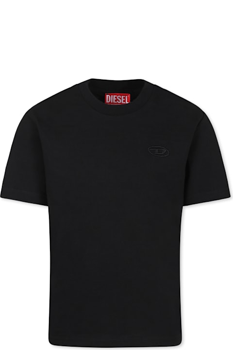 Homeware Diesel Black T-shirt For Boy With Logo