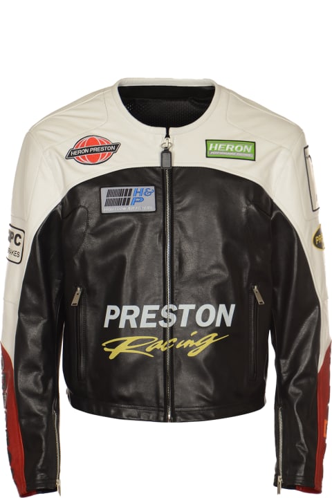 HERON PRESTON Coats & Jackets for Men HERON PRESTON Moto Patches Leather Jacket
