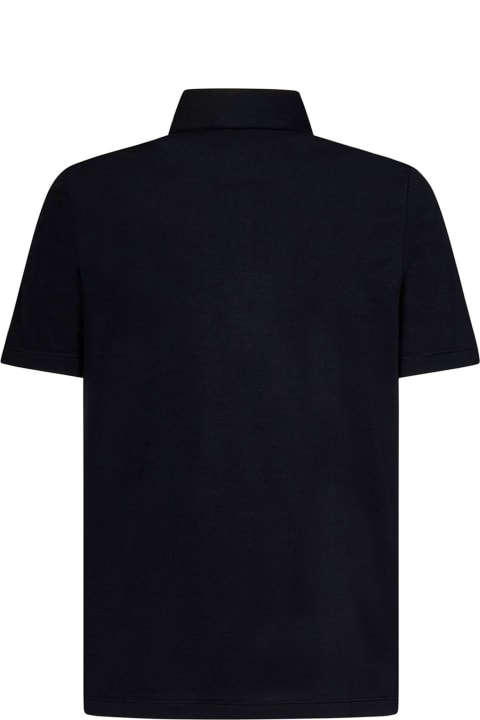 メンズ新着アイテム Malo Black Stretch-cotton Polo Shirt