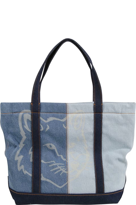 Bags for Women Maison Kitsuné Denim Printed Tote