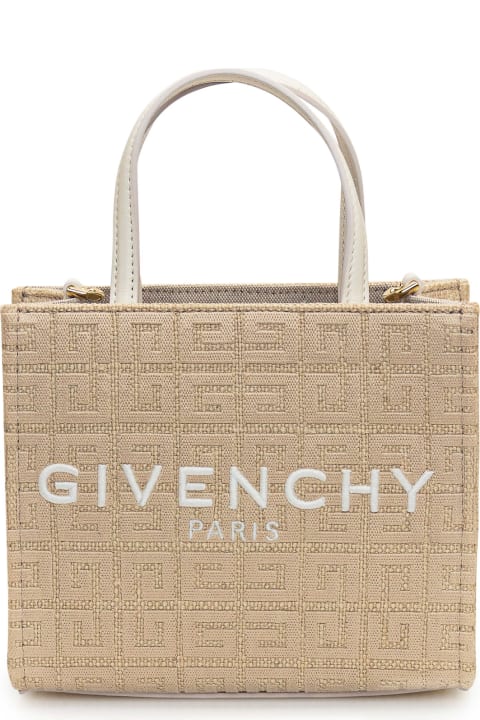 ウィメンズ Givenchyのバッグ Givenchy Mini G-tote Bag In Natural 4g Jute