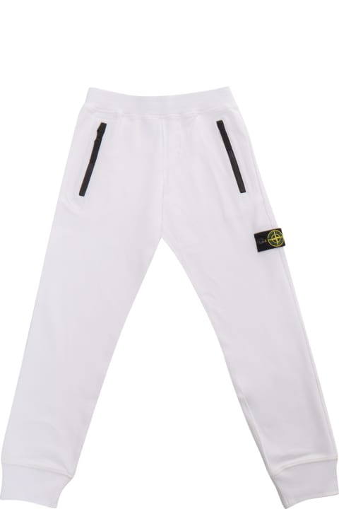 Fashion for Boys Stone Island Junior White Fleece Jogging Pants