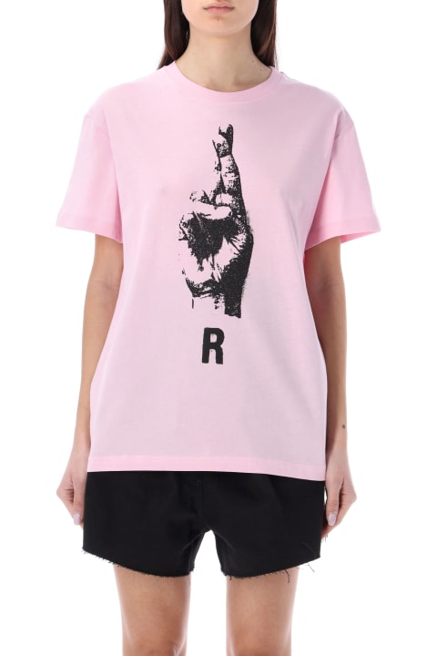 R Hand Sign Print T-shirt
