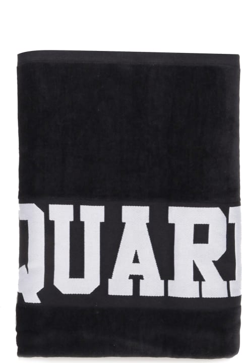 Sale for Men Dsquared2 Logo Cotton Beach Towel