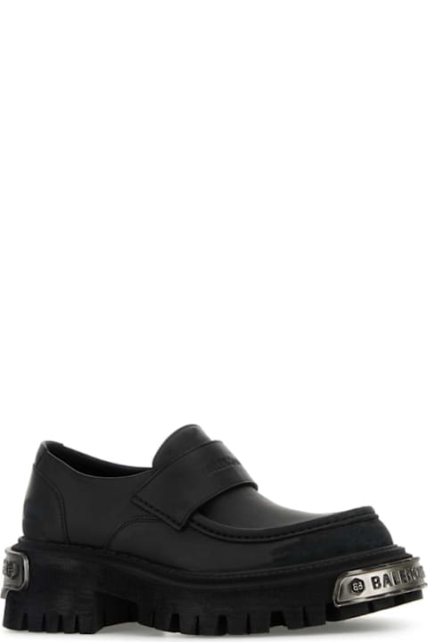 Balenciaga Shoes for Men Balenciaga Black Leather Tractor Loafers