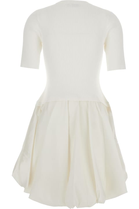 Simkhai for Men Simkhai 'kenny' White Crewneck Mini Dress With Puffed Skirt In Viscose Blend Woman