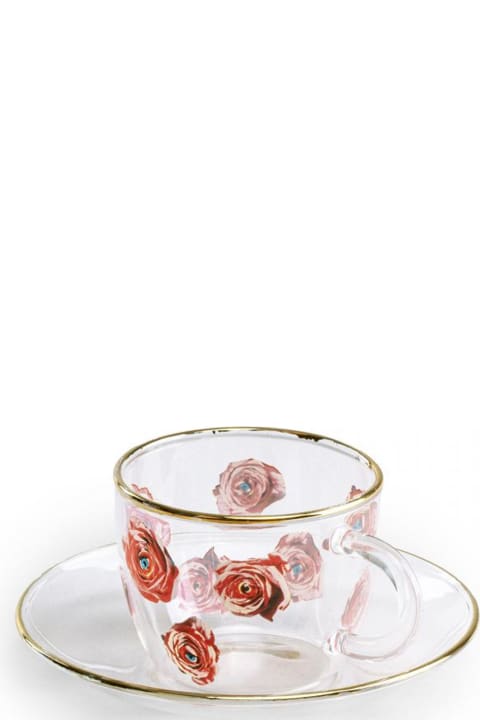 Tableware Seletti 'roses' Coffee Cup And Plate