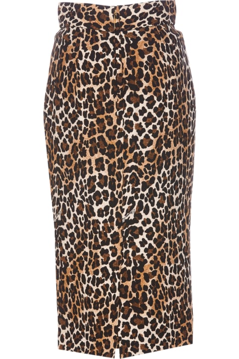 Elisabetta Franchi for Women Elisabetta Franchi Logo Animalier Midi Skirt