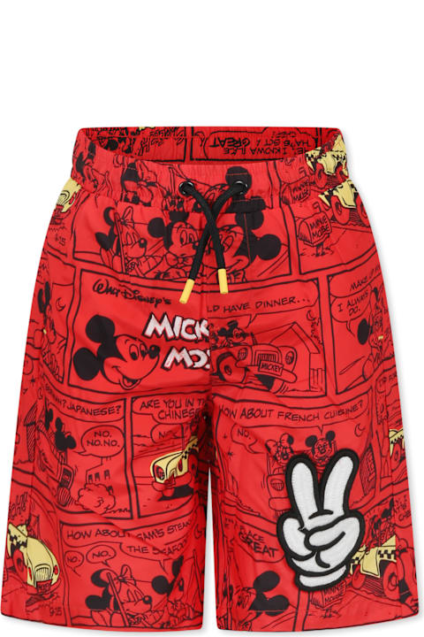 Marc Jacobs Swimwear for Boys Marc Jacobs Red Swim Shorts For Boy With Mickey Mouse Print