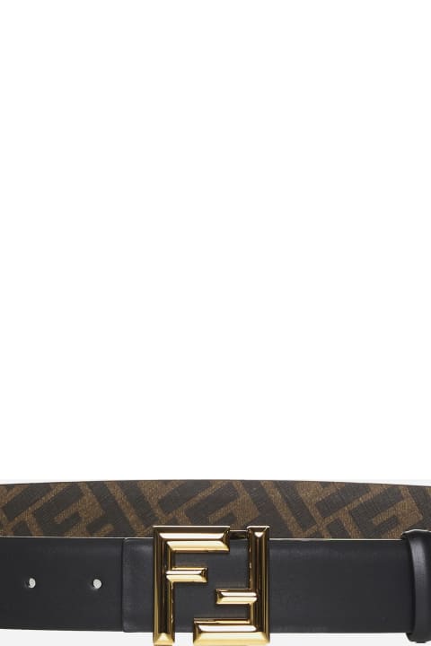 Fendi Belts for Women Fendi Ff Fabric And Leather Reversible Belt