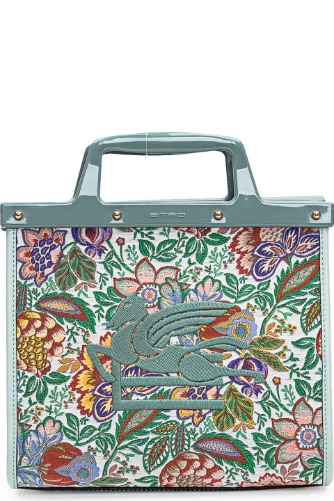 Etro Totes for Women Etro Floral Jacquard Medium Love Trotter Shopping Bag