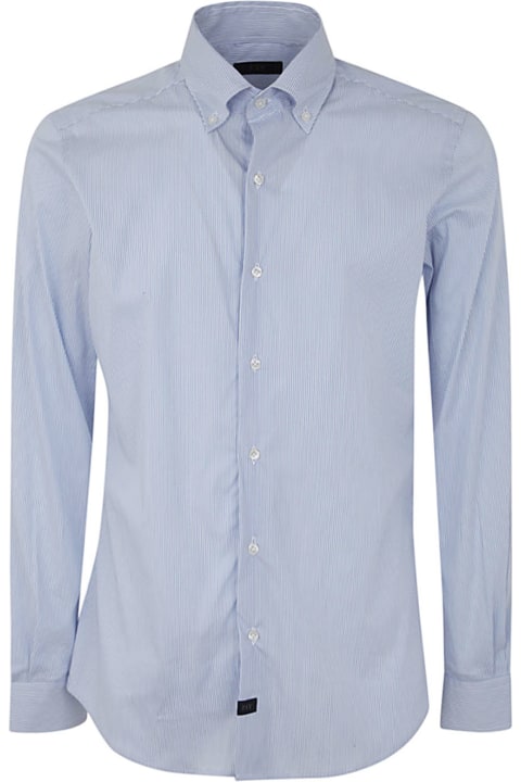 Fay Shirts for Men Fay New Button Down Stretch Popeline Striped Shirt