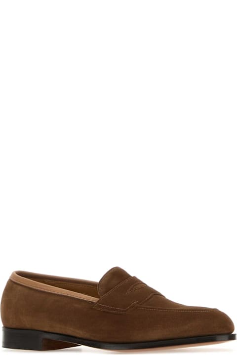 Edward Green for Kids Edward Green Brown Suede Piccadilly Loafers