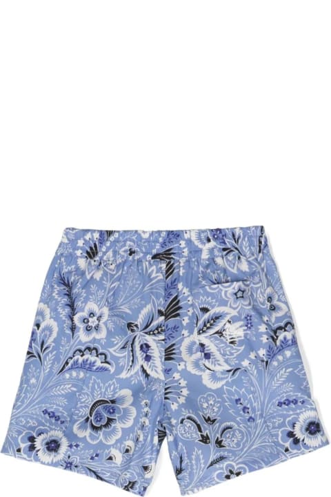 Bottoms for Baby Boys Etro Shorts With Light Blue Paisley Print