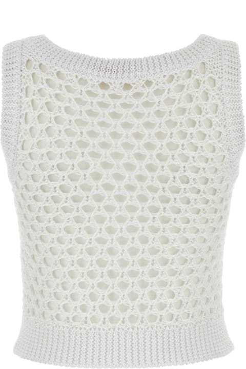 Valentino Garavani Coats & Jackets for Women Valentino Garavani White Mesh Valentino Garavani Escape Crop-top