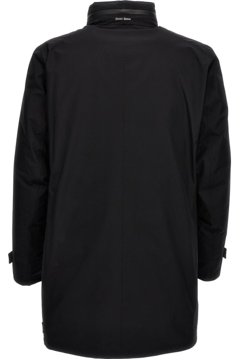 Coats & Jackets for Men Herno Black Laminar High-neck Parka