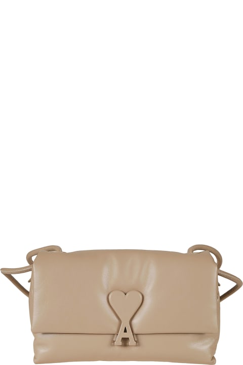 Shoulder Bags for Women Ami Alexandre Mattiussi Logo Embossed Flap Shoulder Bag
