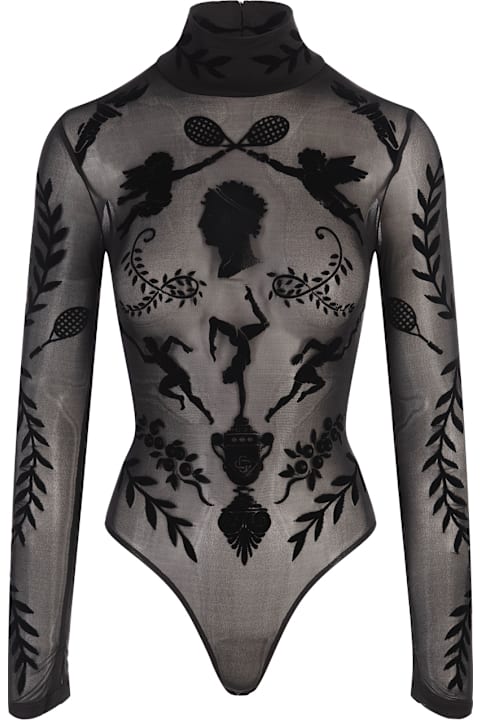 Casablanca Topwear for Women Casablanca Black Body With Devore' Effect