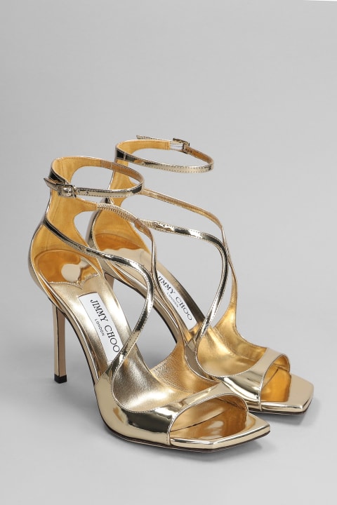 Jimmy Choo Sandals for Women Jimmy Choo Azia 95 Sandals In Gold Leather
