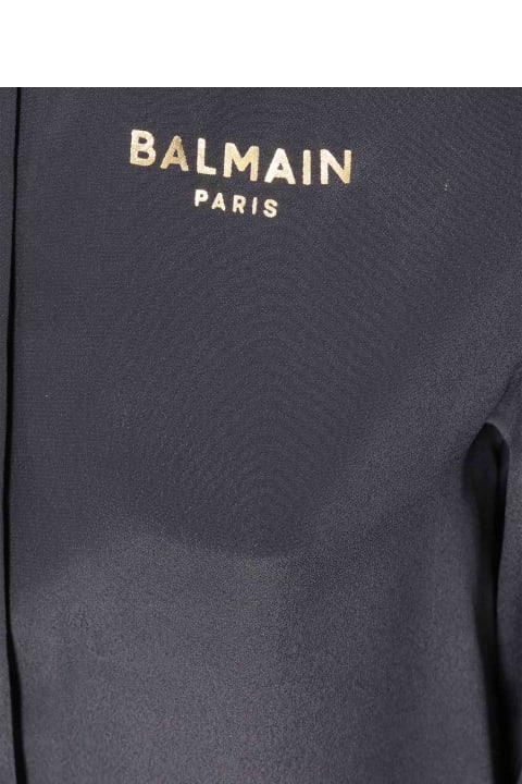 Balmain for Kids Balmain Black Shirt With Logo