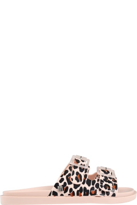 Pink Sandals For Girl With Animalier Print