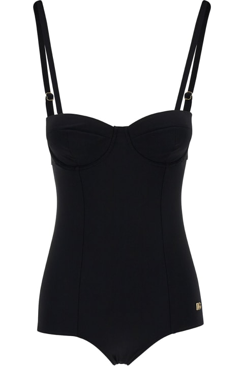 Swimwear for Women Dolce & Gabbana One-piece Swimsuit With Dg Logo Detail