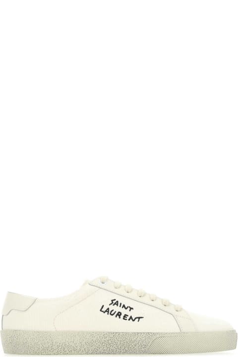 Homeware Saint Laurent Ivory Canvas Sl/06 Sneakers