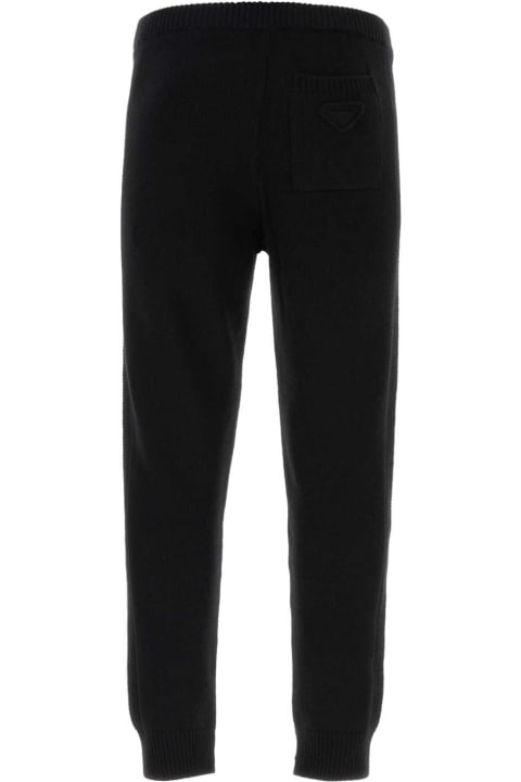Clothing for Men Prada Black Wool Blend Pant