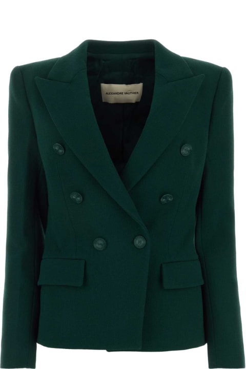 Fashion for Women Alexandre Vauthier Dark Green Wool Blazer