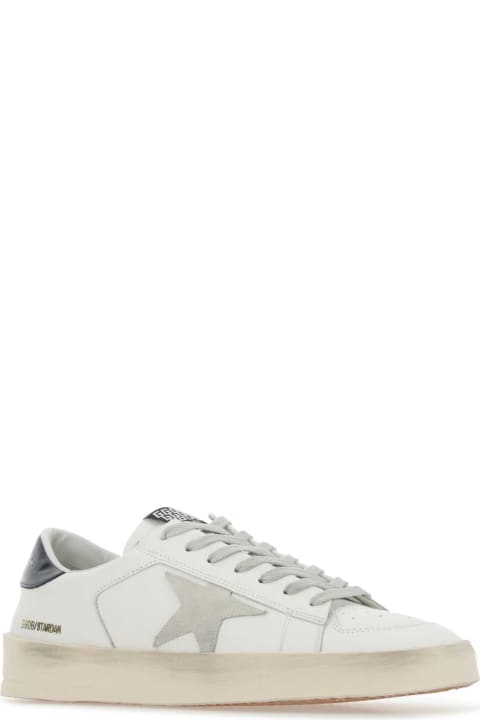 Shoes Sale for Men Golden Goose White Leather Stardan Sneakers