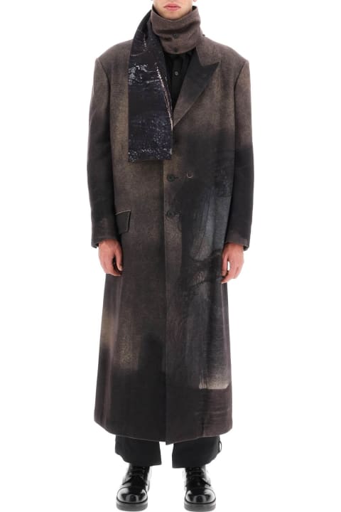 Printed Coat With Stole
