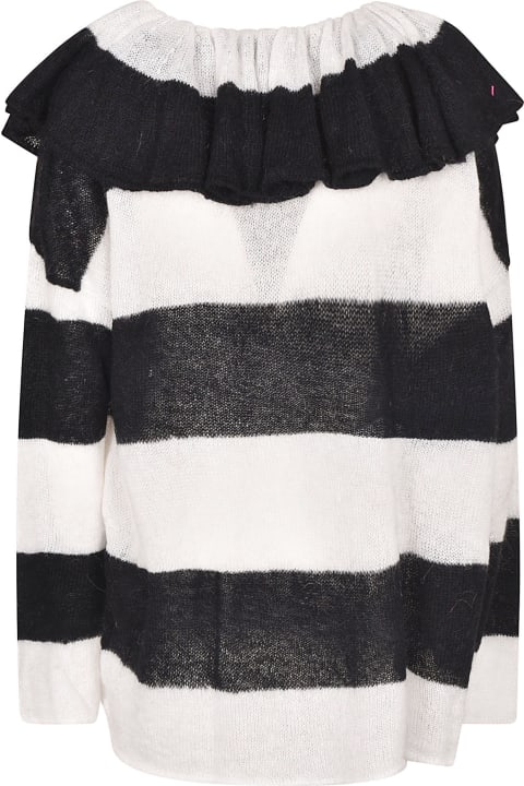 Ruffle Detail Striped Sweater