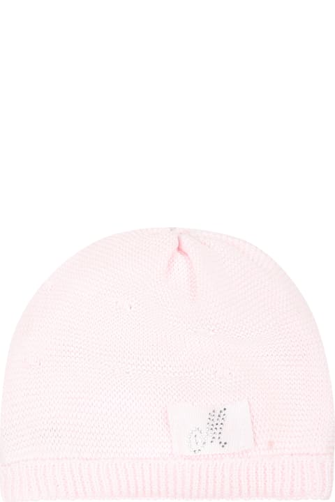 Monnalisa Accessories & Gifts for Baby Boys Monnalisa Pink Hat For Baby Girl With Logo