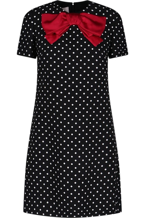 Valentino for Women Valentino Polka Dot Mini Dress With Bow