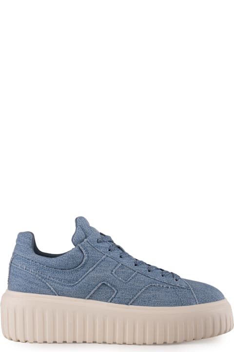 أحذية لـ القسم الرجالي Hogan H-stripes Sneakers In Denim