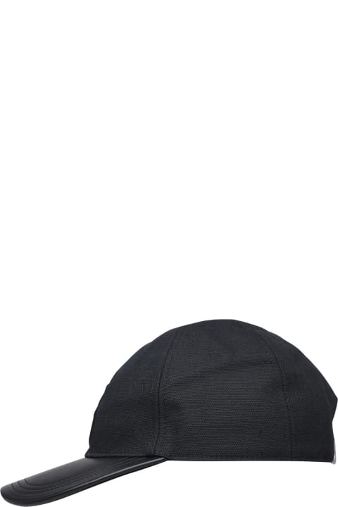 Jil Sander Hats for Women Jil Sander Black Linen Blend Cap