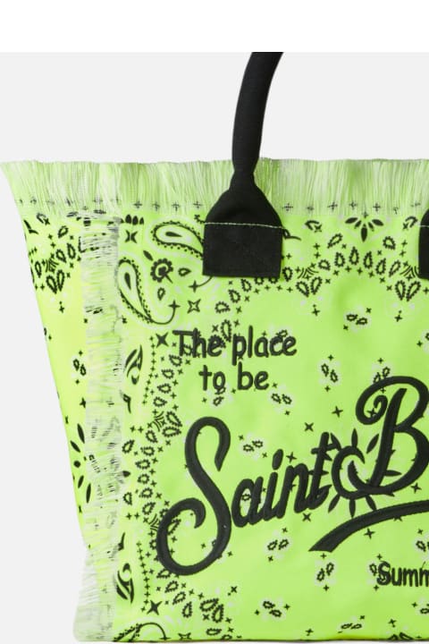 Homeware MC2 Saint Barth Vanity Fluo Yellow Shoulder Bag With Bandanna Print