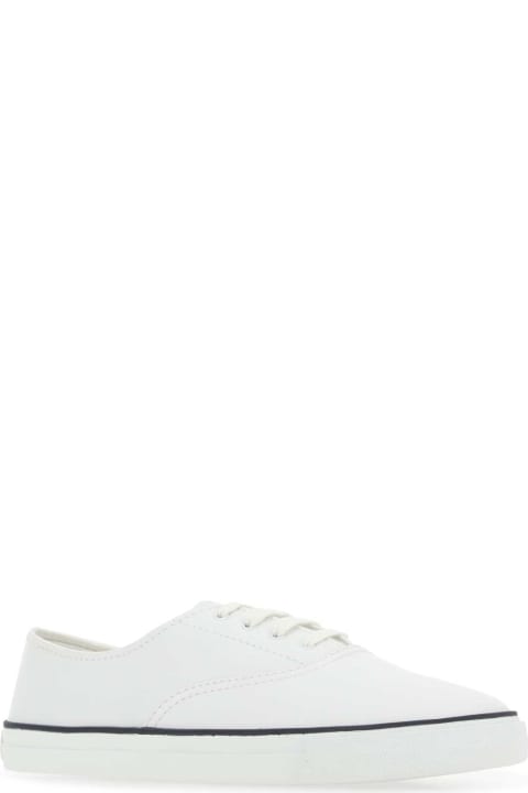 Shoes for Women Saint Laurent White Leather Tandem Sneakers