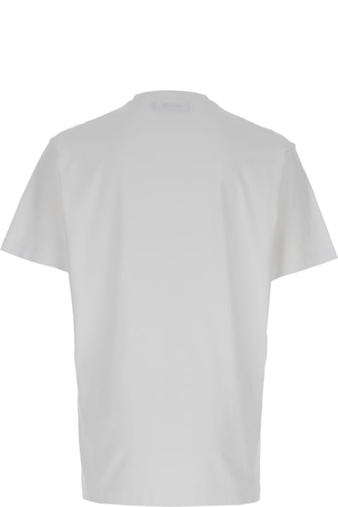 Dsquared2 for Men Dsquared2 White Crewneck T-shirt With Dsq2 Logo In Cotone Man