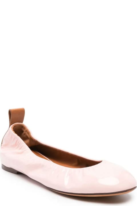 Lanvin Shoes for Women Lanvin Pink Patent Leather Ballerina Shoes