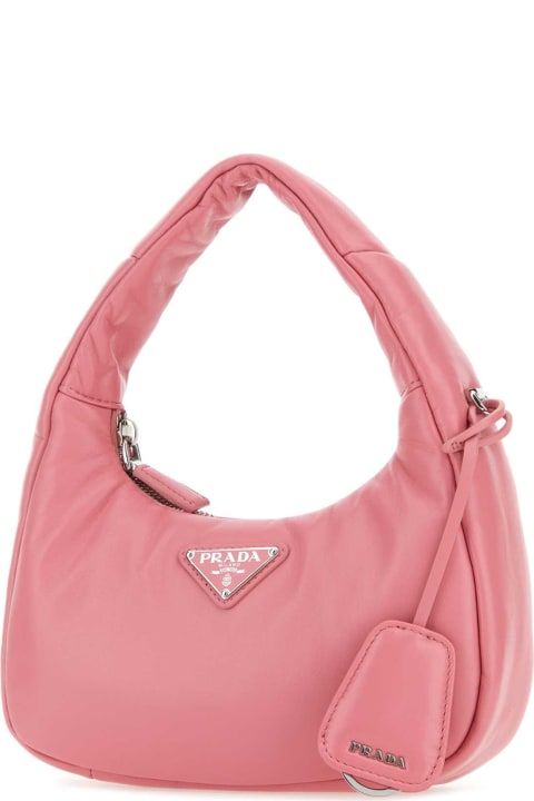 Fashion for Women Prada Pink Nappa Leather Mini Prada Soft Handbag