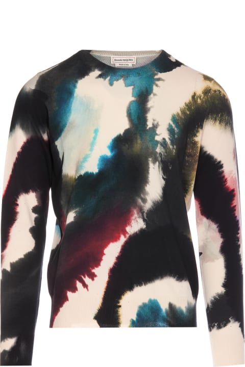 メンズ新着アイテム Alexander McQueen Watercolor Print Sweater
